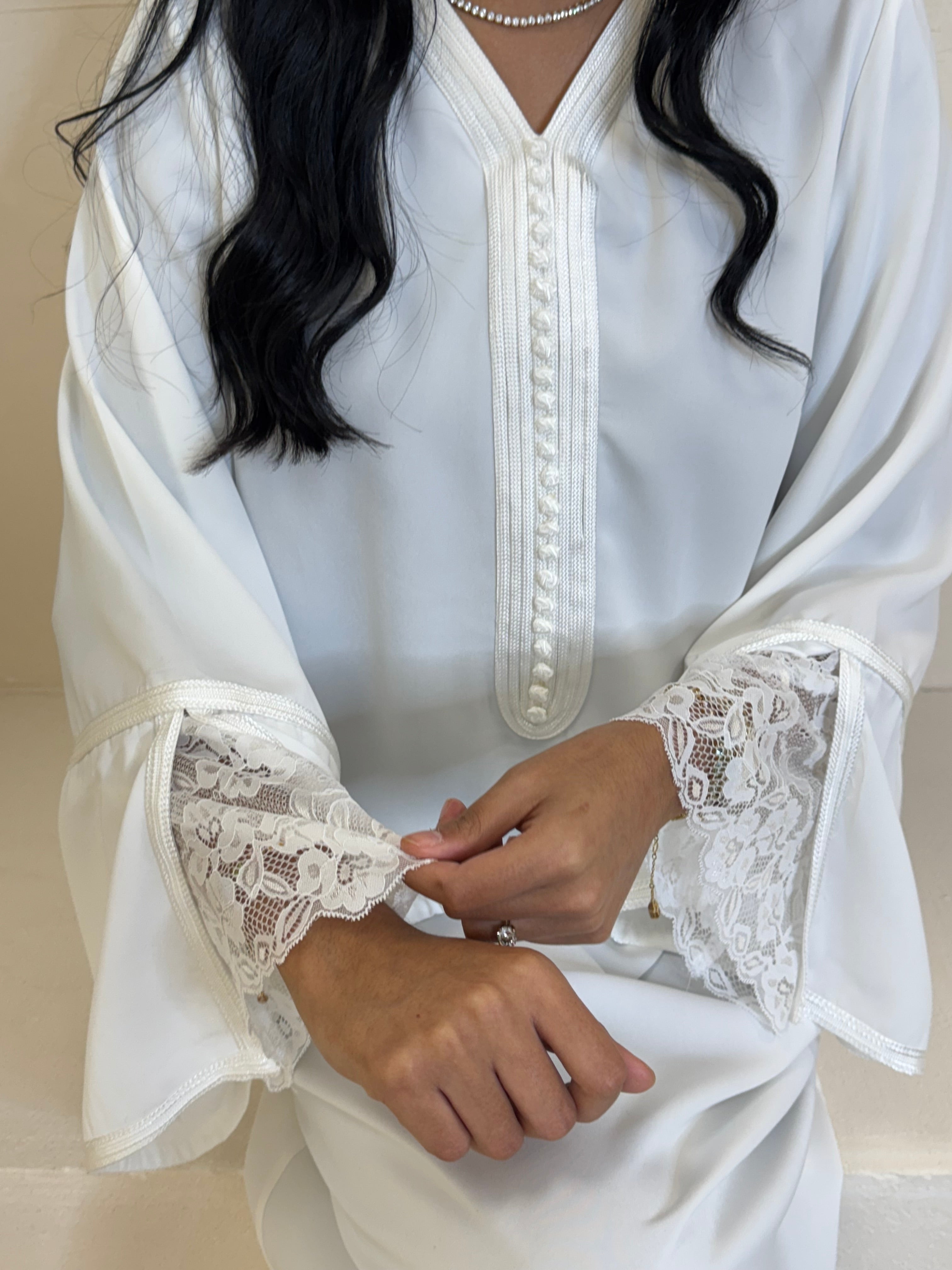 Abaya HENNA blanc