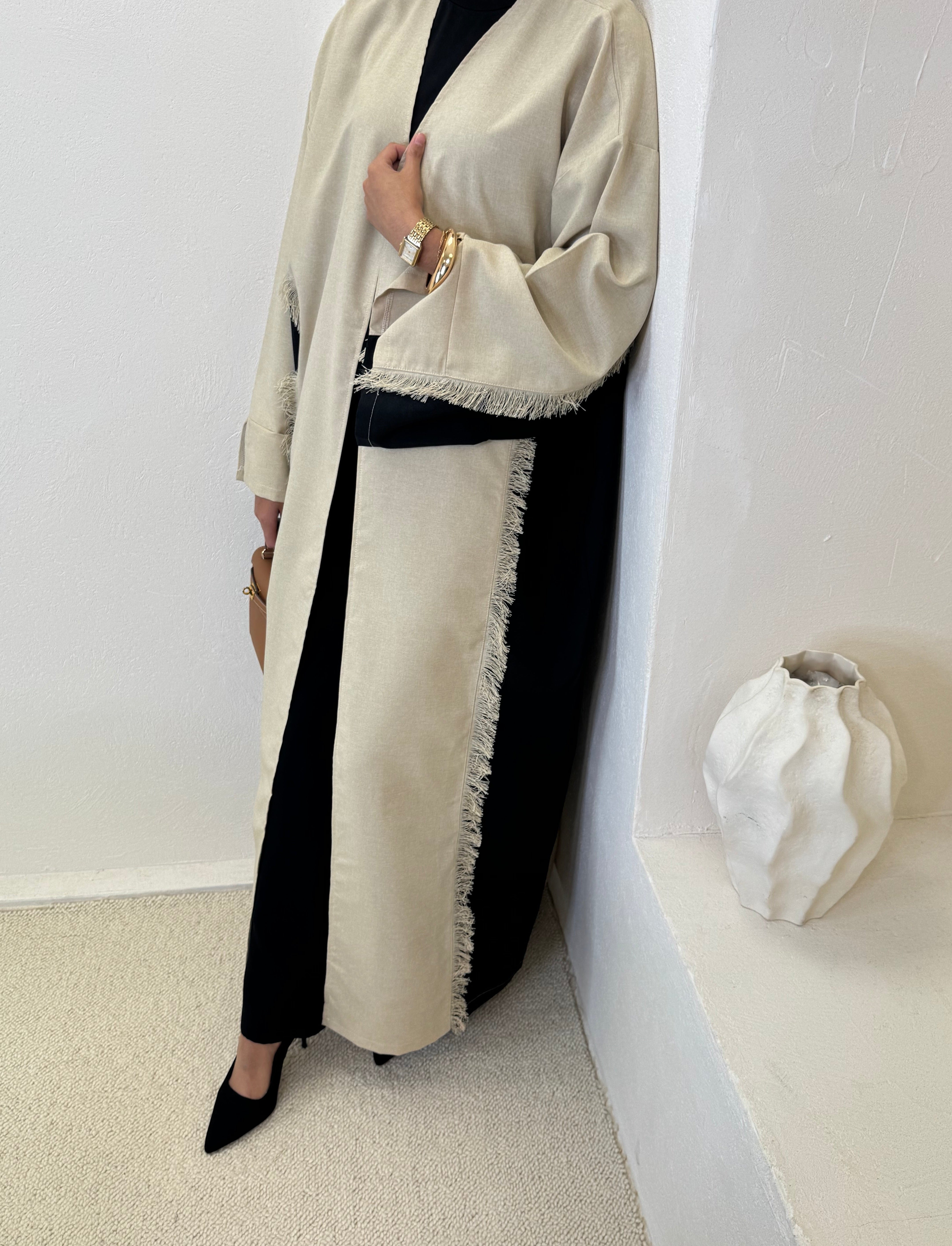 OSLO Kimono Zwart &amp; Beige