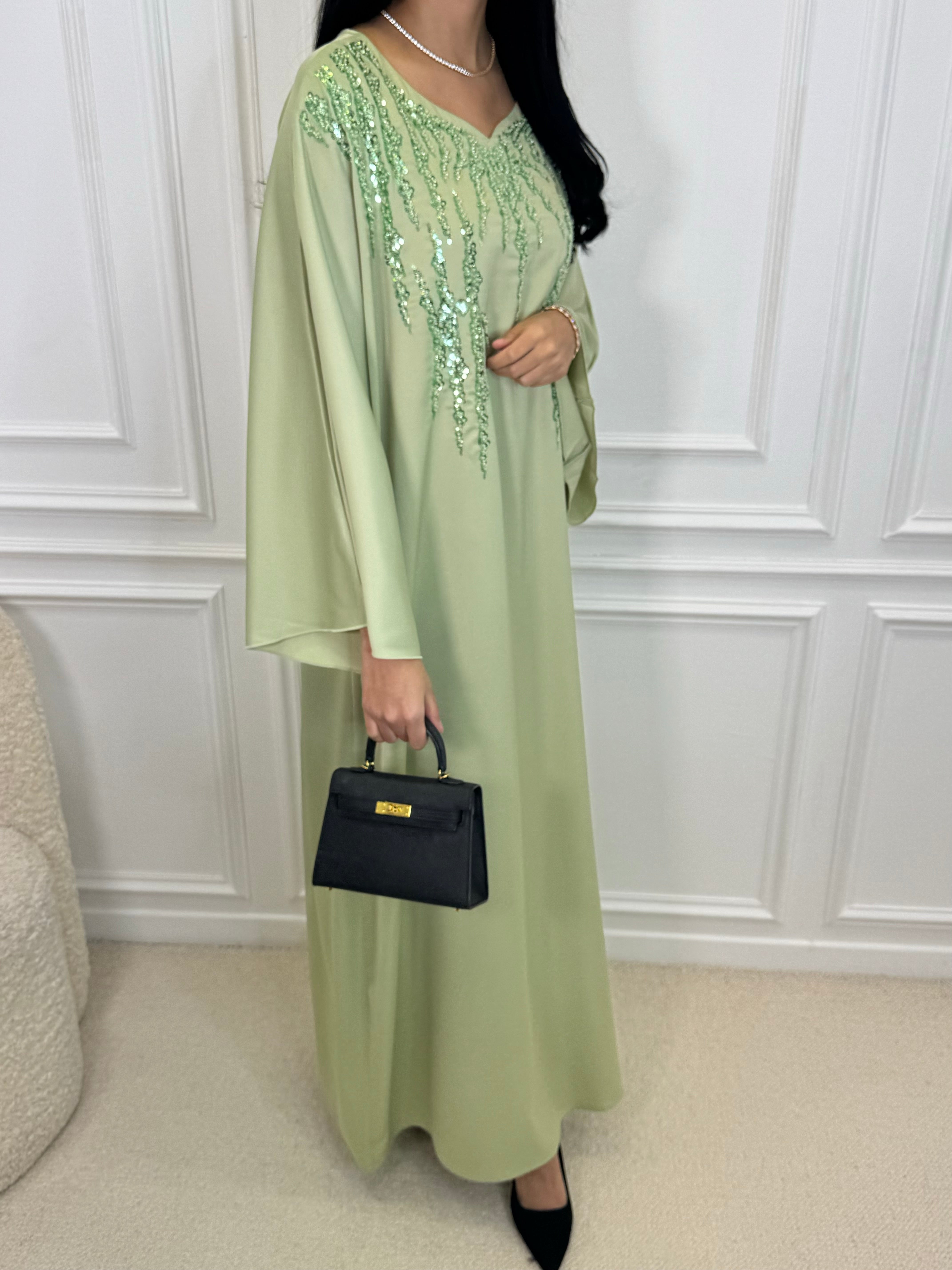 Abaya GLITTER vert