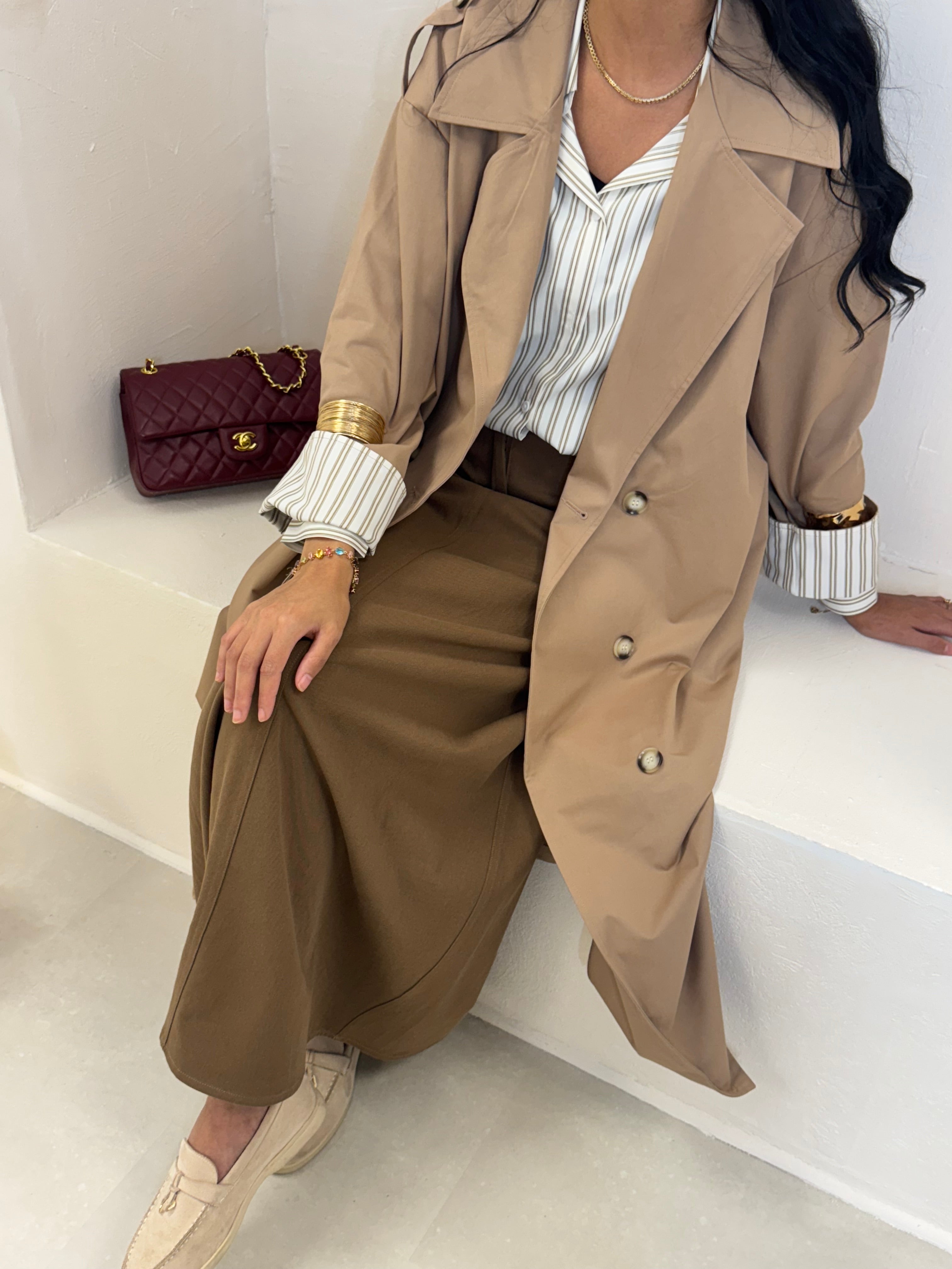 Chemise DEVE blanc&camel