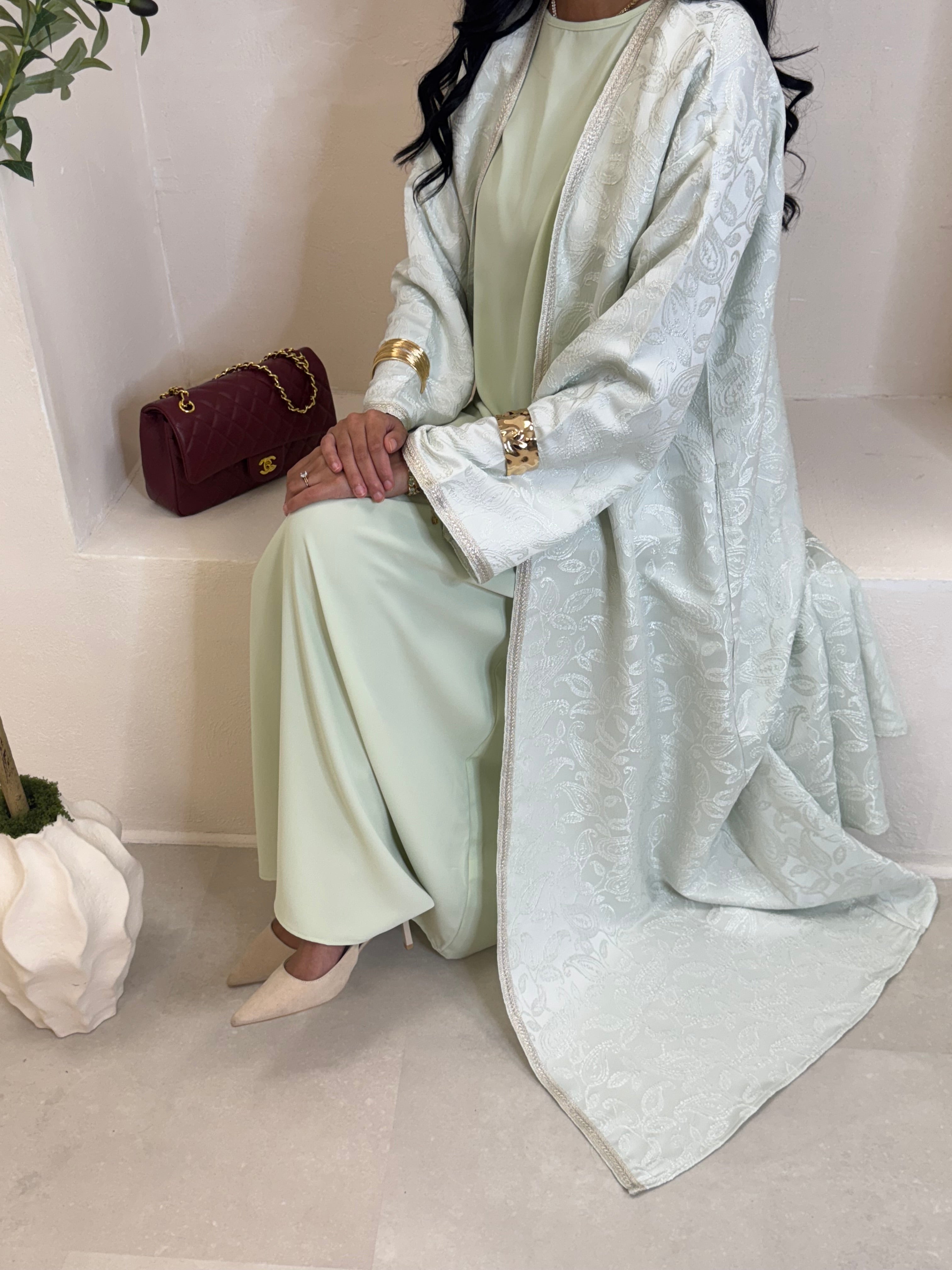 Set BAROQUE robe vert d’eau