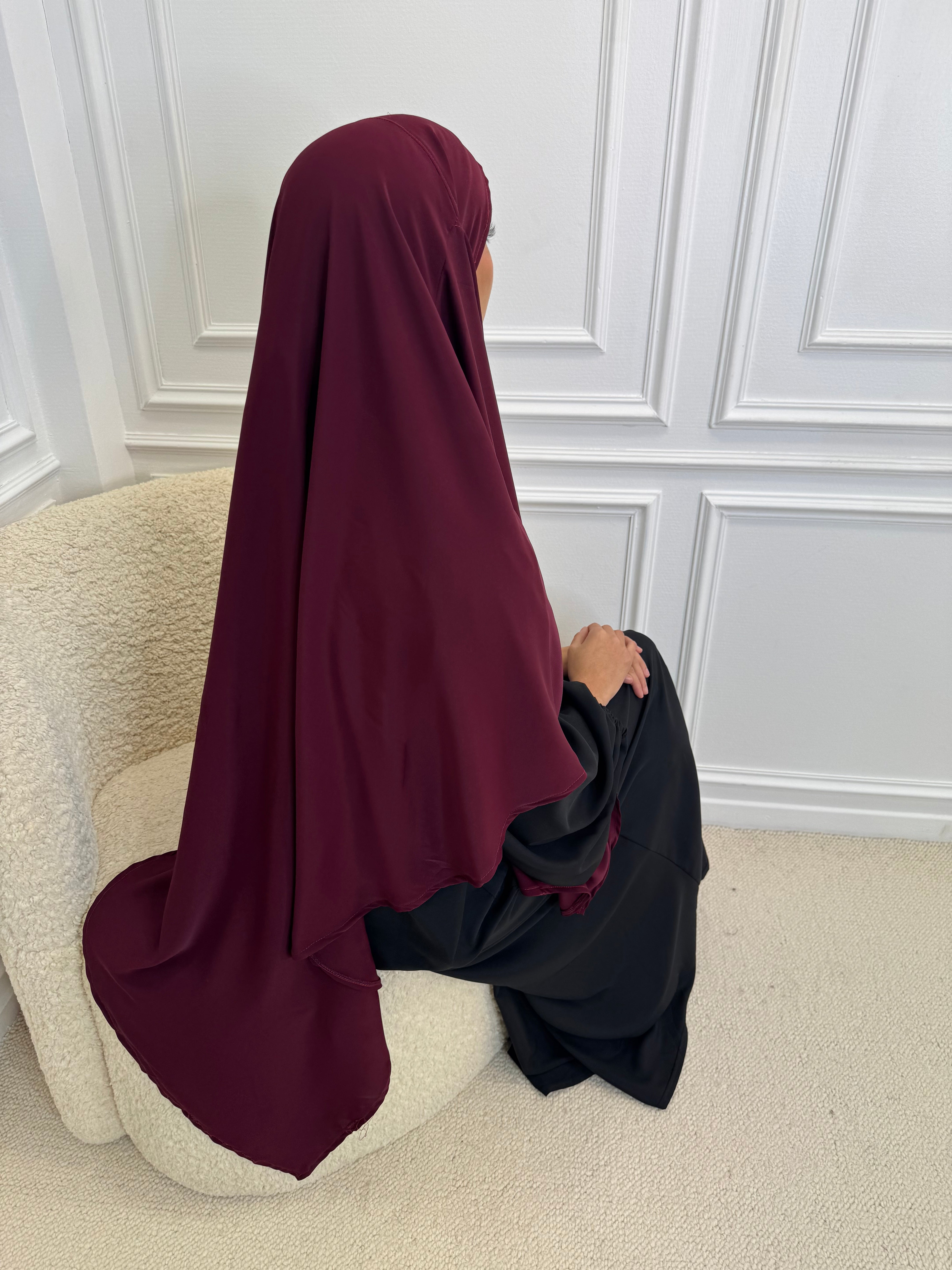 Khimar soie de Médine cherry