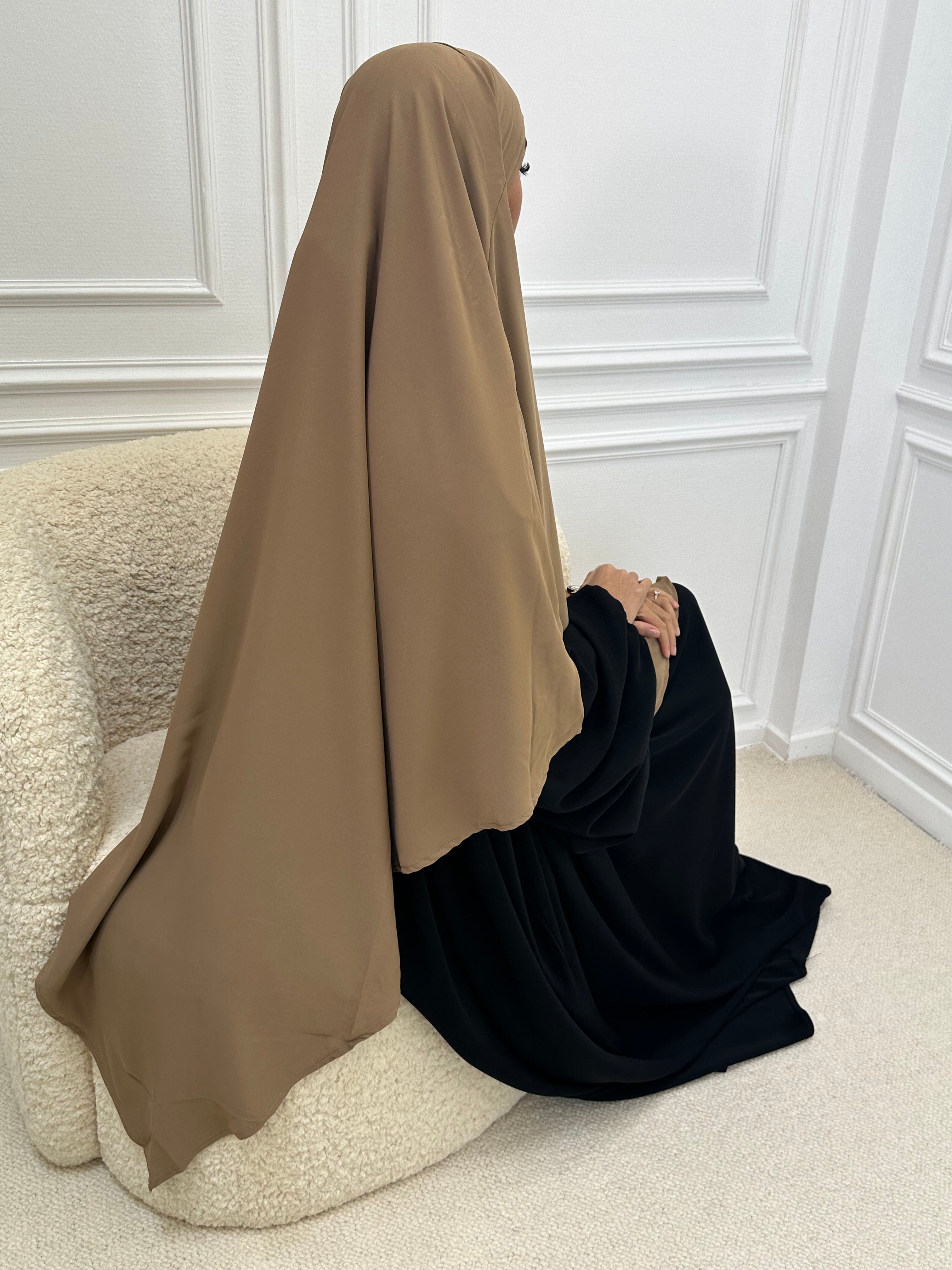 Khimar soie de Médine camel