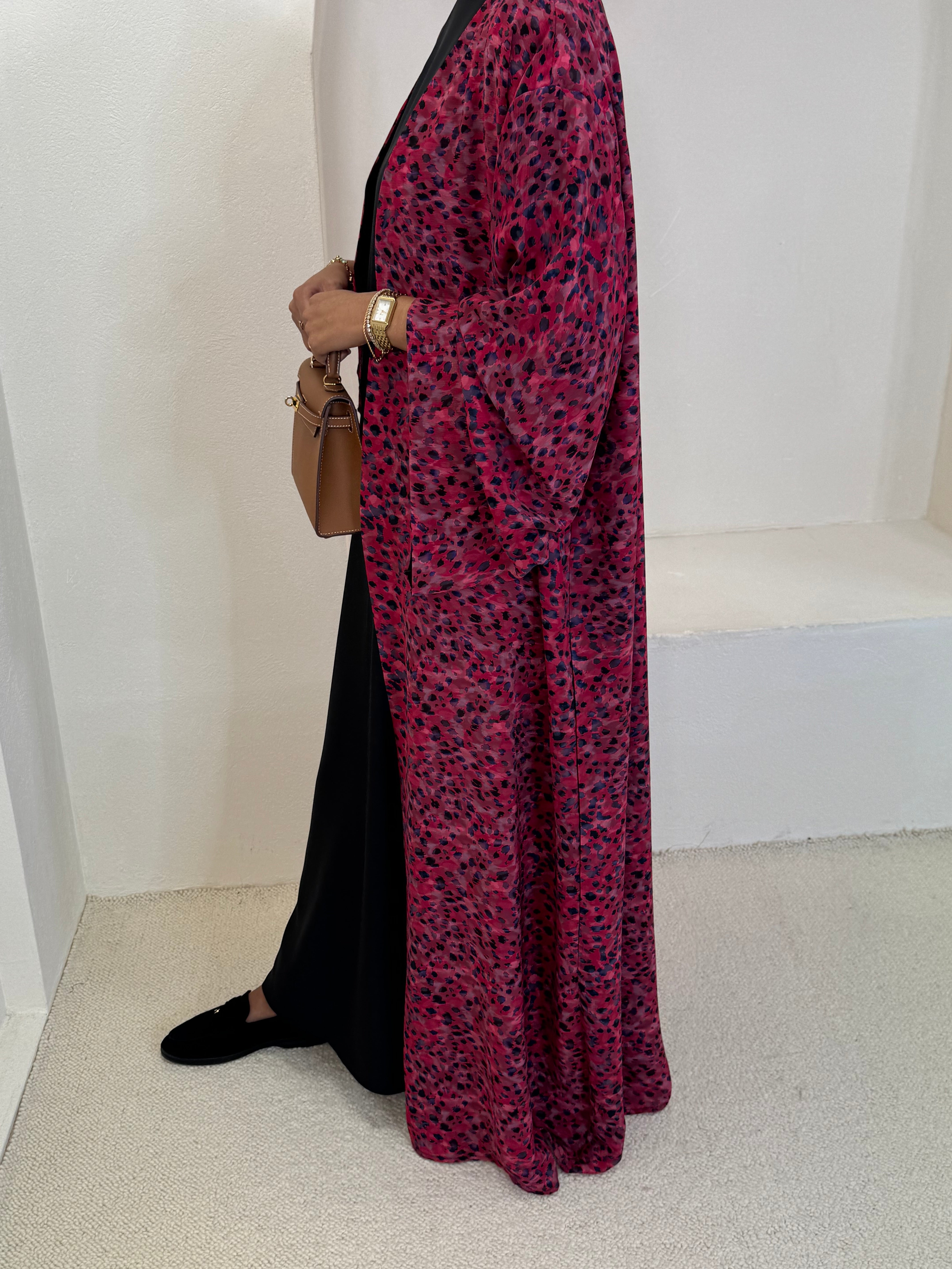 KIMONO RUBY — Léopard rose framboise